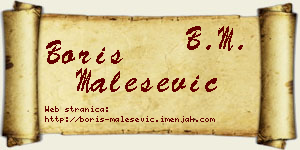 Boris Malešević vizit kartica